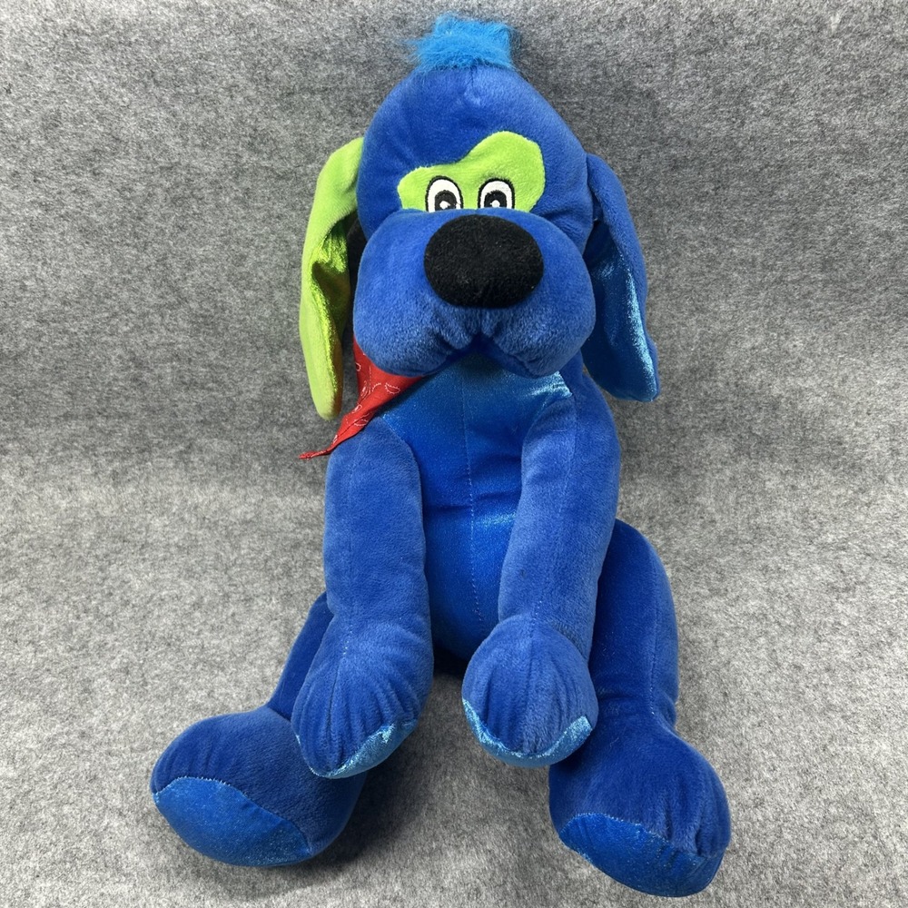 Circus Circus Las Vegas Dog Plush 16in Blue Neon Green Red Bandana Souvenir